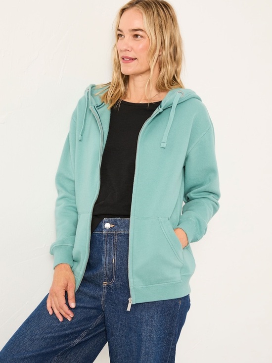 Fat Face Tops - Fat Face Amy Teal Blue Zip Through Hoodie - Small